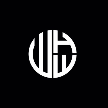 WHW logo whW simgesi whW harfli minimalist daire düz modern soyut logo tasarımı