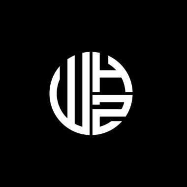WHZ logosu whZ simgesi WHZ monogram WHZ harf minimalist daire düz modern soyut logo tasarımı