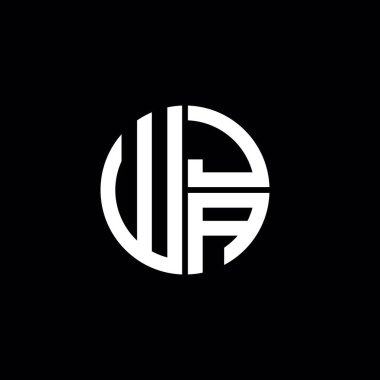 WJA logosu WJA simgesi WJA harfi minimalist daire düz modern logo tasarımı