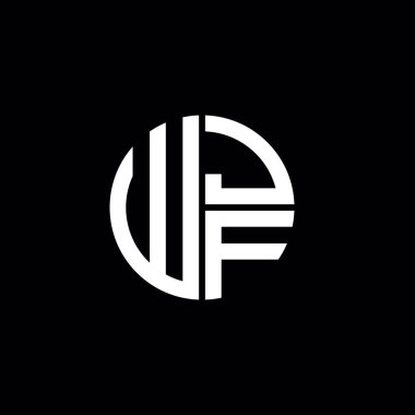 WJF logosu WJF simgesi WJF harfli minimalist daire düz modern soyut logo tasarımı