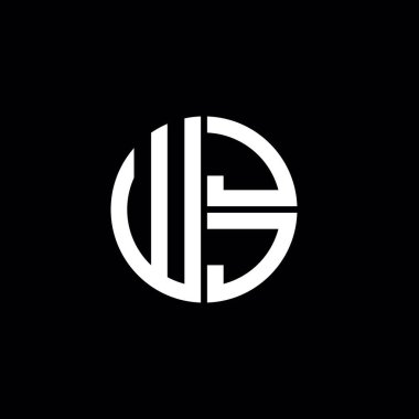 WJJ logosu WJJ simgesi WJJ harfli minimalist daire düz modern logo tasarımı