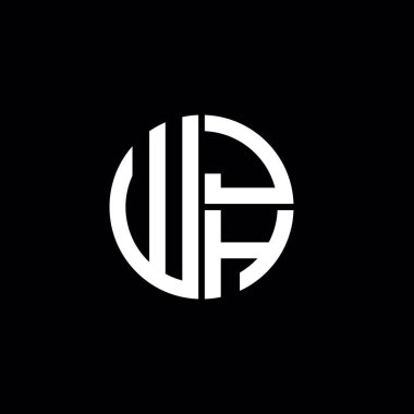 WJH logosu WJH simgesi WJH harfi WJH harfi minimalist daire düz modern soyut logo tasarımı