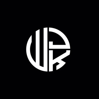 WJK logosu WJK simgesi WJK harfi WJK harfi minimalist daire düz modern logo tasarımı