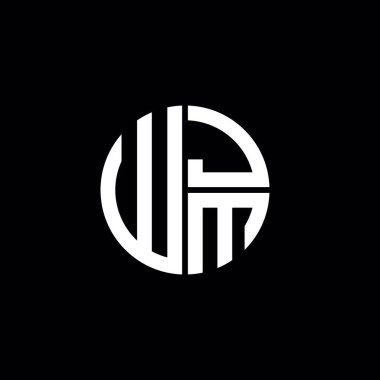 WJM logosu WJM simgesi WJM başlığı WJM harfi minimalist daire düz modern soyut logo tasarımı