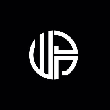 WJP logosu WJP simgesi WJP harfli minimalist daire düz modern logo tasarımı