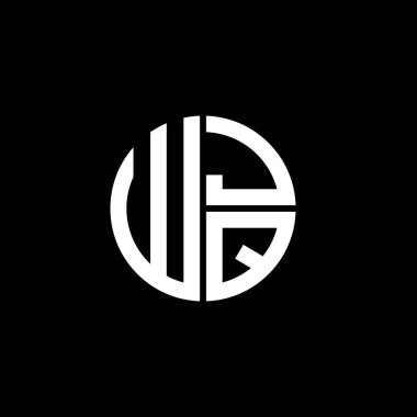 WJQ logosu WJQ simgesi WJQ harfli minimalist daire düz modern soyut logo tasarımı