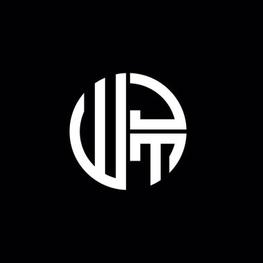 WJT logosu WJT simgesi WJT harfli minimalist daire düz modern logo tasarımı