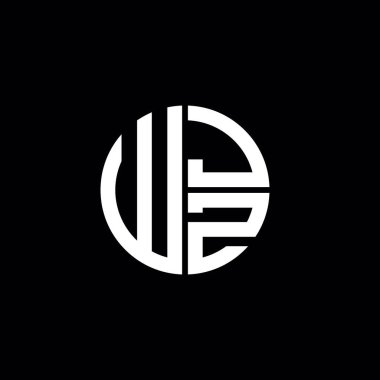 WJZ logosu WJZ simgesi WJZ harfli minimalist daire düz modern logo tasarımı.