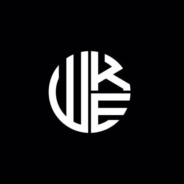 WKE logosu WKE simgesi WKE monogramı WKE harfi minimalist daire düz modern soyut logo tasarımı