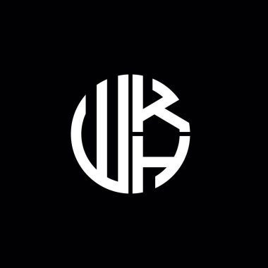 WKH logosu WKH simgesi WKH harfi WKH harfi minimalist Daire düz modern soyut logo tasarımı