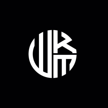 WKM logosu WKM simgesi WKM harfli minimalist daire düz modern soyut logo tasarımı