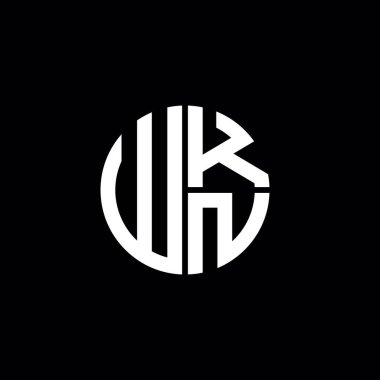 WKN logosu WKN simgesi WKN monogramı WKN harfi minimalist daire düz modern soyut logo tasarımı