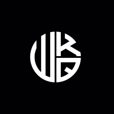 WKQ logosu WKQ simgesi WKQ harfli minimalist daire düz modern soyut logo tasarımı