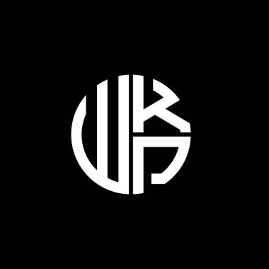 WKP logosu WKP simgesi WKP harfli minimalist daire düz modern soyut logo tasarımı