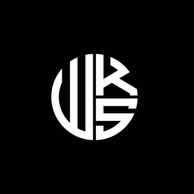 WKS logosu WKS monogramı WKS harfi minimalist daire düz soyut logo tasarımı