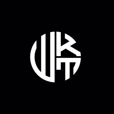 WKT logosu WKT simgesi WKT harfli minimalist daire düz modern logo tasarımı