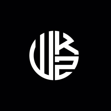 WKZ logosu WKZ simgesi WKZ harfli minimalist daire düz modern logo tasarımı