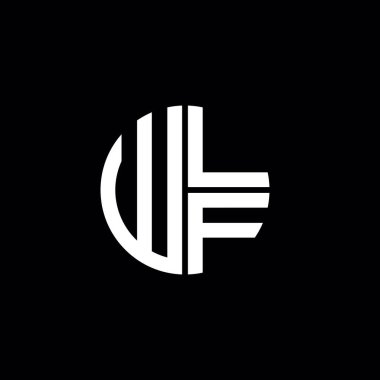 WLF logosu WLF monogramı WLF harfi minimalist daire düz modern soyut logo tasarımı