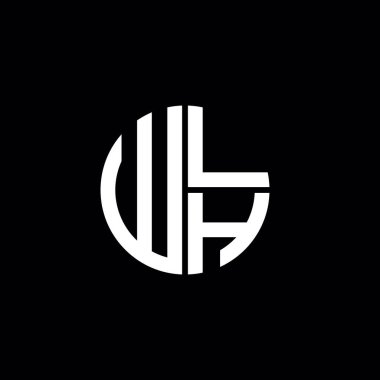 WLH logosu WLH simgesi WLH monogram WLH harfi minimalist daire düz modern soyut logo tasarımı