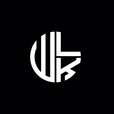 WLK logosu WLK simgesi WLK monogramı WLK harfi minimalist daire düz modern soyut logo tasarımı