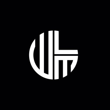 WLM logosu WLM simgesi WLM harfli minimalist daire düz modern soyut logo tasarımı
