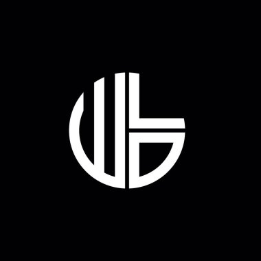 WLO logosu WLO simgesi WLO monogramı WLO harfi minimalist daire düz modern soyut logo tasarımı