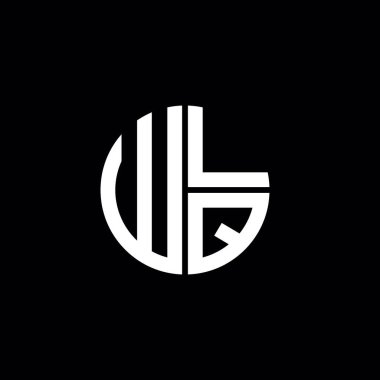 WLQ logosu WLQ simgesi WLQ monogramı WLQ harfi minimalist daire düz modern soyut logo tasarımı