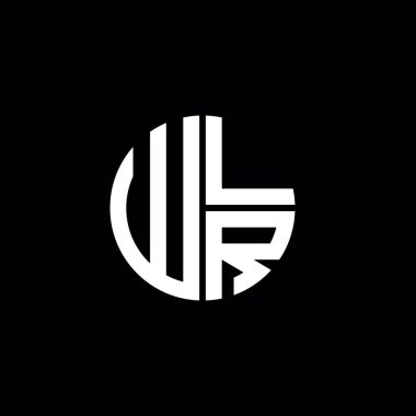 WLR logosu WLR monogram WLR harf minimalist daire düz modern soyut logo tasarımı