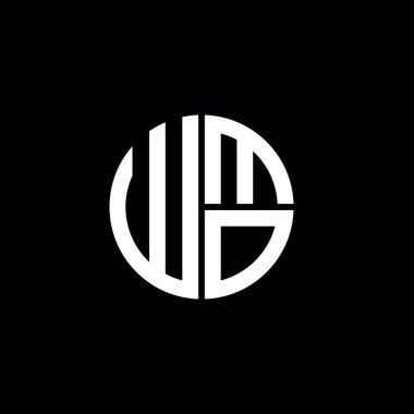 WMO logosu WMO ikonu WMO monogram WMO harfi minimalist daire düz modern soyut logo tasarımı