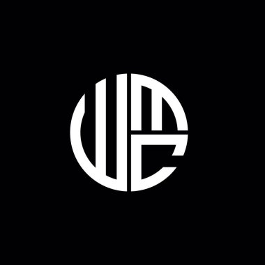 WMC logosu WMC simgesi WMC harfli minimalist daire düz modern soyut logo tasarımı