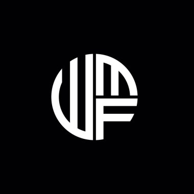 WMF logosu WMF monogramı WMF harfi minimalist daire düz modern logo tasarımı
