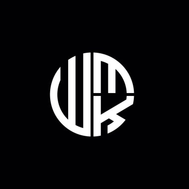WMK logosu WMK simgesi WMK monogramı WMK harfi minimalist daire düz modern soyut logo tasarımı
