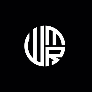 WMR logosu WMR monogramı WMR harfi minimalist daire düz modern soyut logo tasarımı