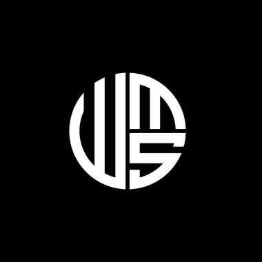 WMS logo WMS simgesi WMS monogram WMS harf minimalist daire düz modern soyut logo tasarımı
