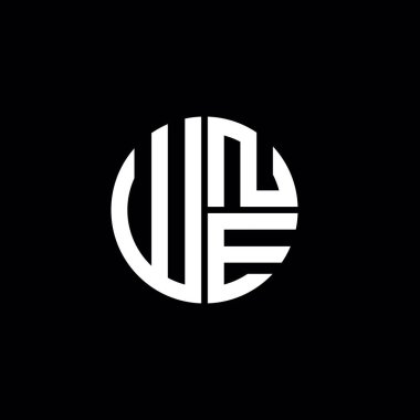 WNE logosu WNE simgesi WNE harfli minimalist daire düz modern soyut logo tasarımı