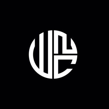 WNC logosu WNC simgesi WNC harfli minimalist daire düz modern soyut logo tasarımı