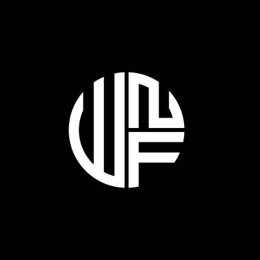 WNF logosu WNF monogramı WNF harfi minimalist daire düz modern logo tasarımı