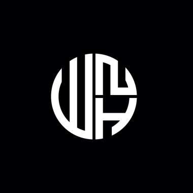WNH logosu WNH simgesi WNH harfli minimalist daire düz modern logo tasarımı