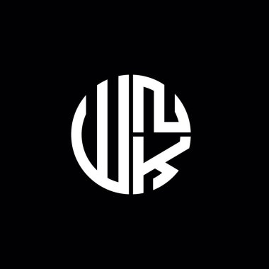 WNK logosu WNK simgesi WNK harfli minimalist daire düz modern logo tasarımı