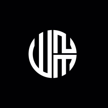 WNM logosu WNM simgesi WNM harfli minimalist daire düz modern soyut logo tasarımı