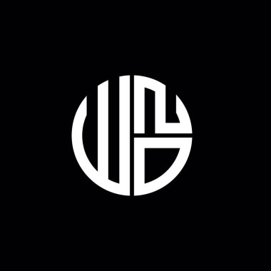 WNO logosu WNO simgesi WNO harfi WNO minimalist daire düz modern soyut logo tasarımı