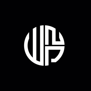 WNP logosu WNP simgesi WNP harfli minimalist daire düz modern soyut logo tasarımı