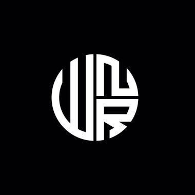 WNR logosu WNR monogramı WNR harfi minimalist daire düz modern soyut logo tasarımı
