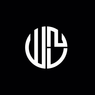 WNV logosu WNV simgesi WNV harfli minimalist daire düz modern logo tasarımı