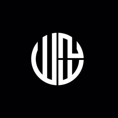WNW logosu WNW simgesi WNW harfli minimalist daire düz modern soyut logo tasarımı