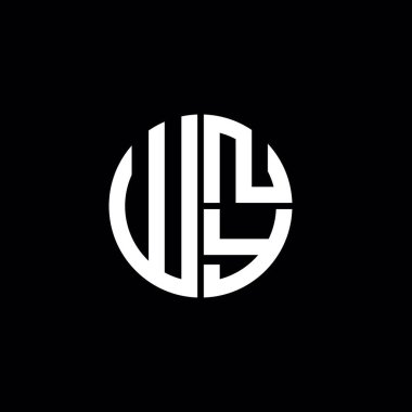 WNY logosu WNY simgesi WNY harf minimalist daire düz modern logo tasarımı