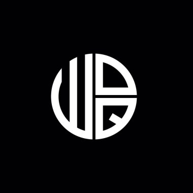 WOQ logosu WOQ simgesi WOQ monogramı WOQ harfi minimalist daire düz modern soyut logo tasarımı