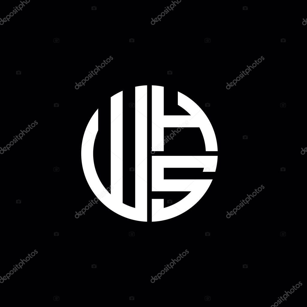 WHS logo WHS icon WHS monogram WHS letter minimalist Circle flat Unique modern abstract logo design