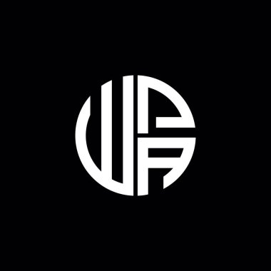 WPA logo WPA simgesi WPA monogram WPA harf minimalist daire düz modern soyut logo tasarımı
