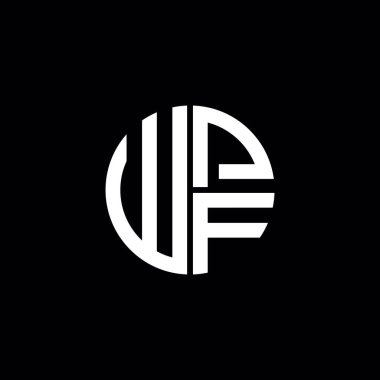 WPF logosu WPF monogramı WPF harfi minimalist daire düz modern logo tasarımı